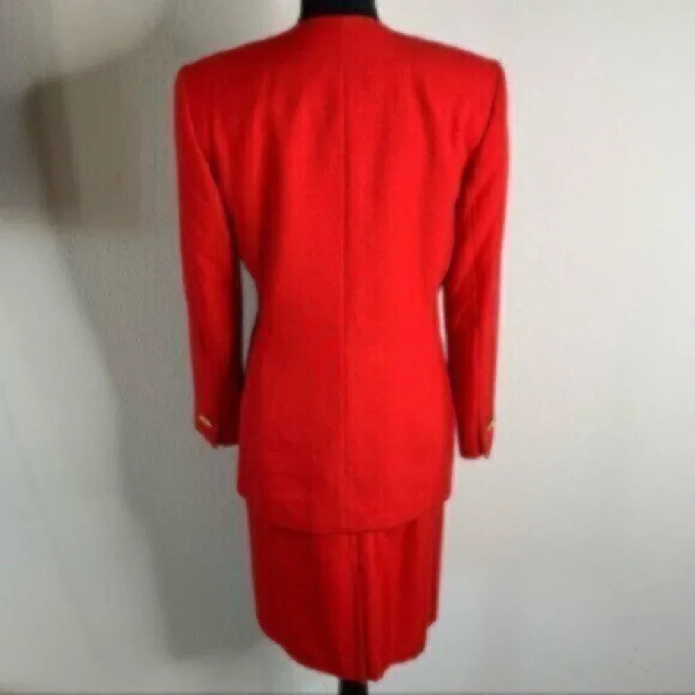 Stirling Cooper Red Vintage Two Piece Skirt Suit Set